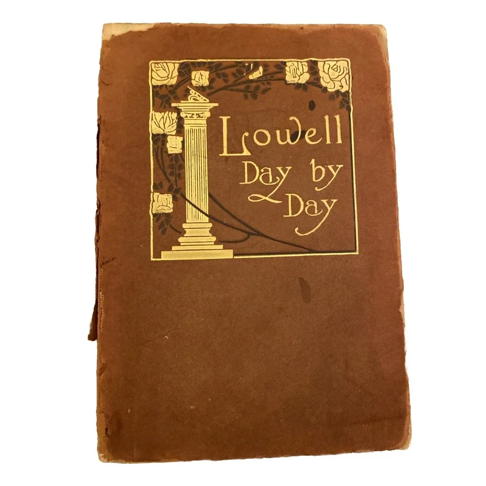 Antique Lowell Day by Day 1910 Suede Bound University‎ Press Daily Poems